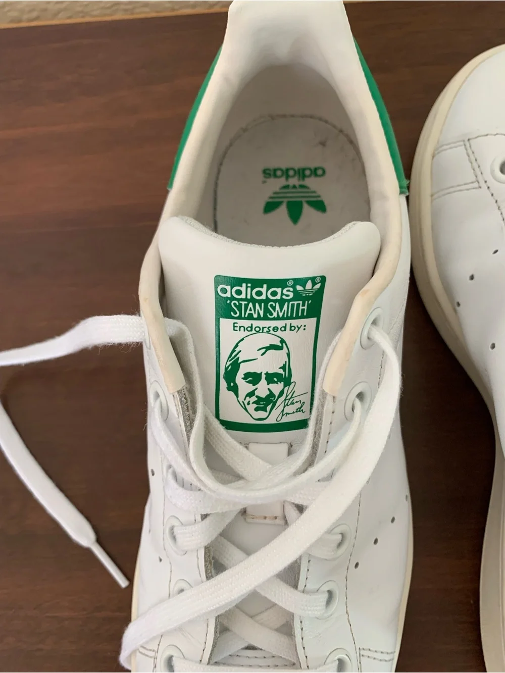 Adidas Stan Smith Women's White/Green Leather Low Top Lace-Up Sneaker Sz 6.5 - 7
